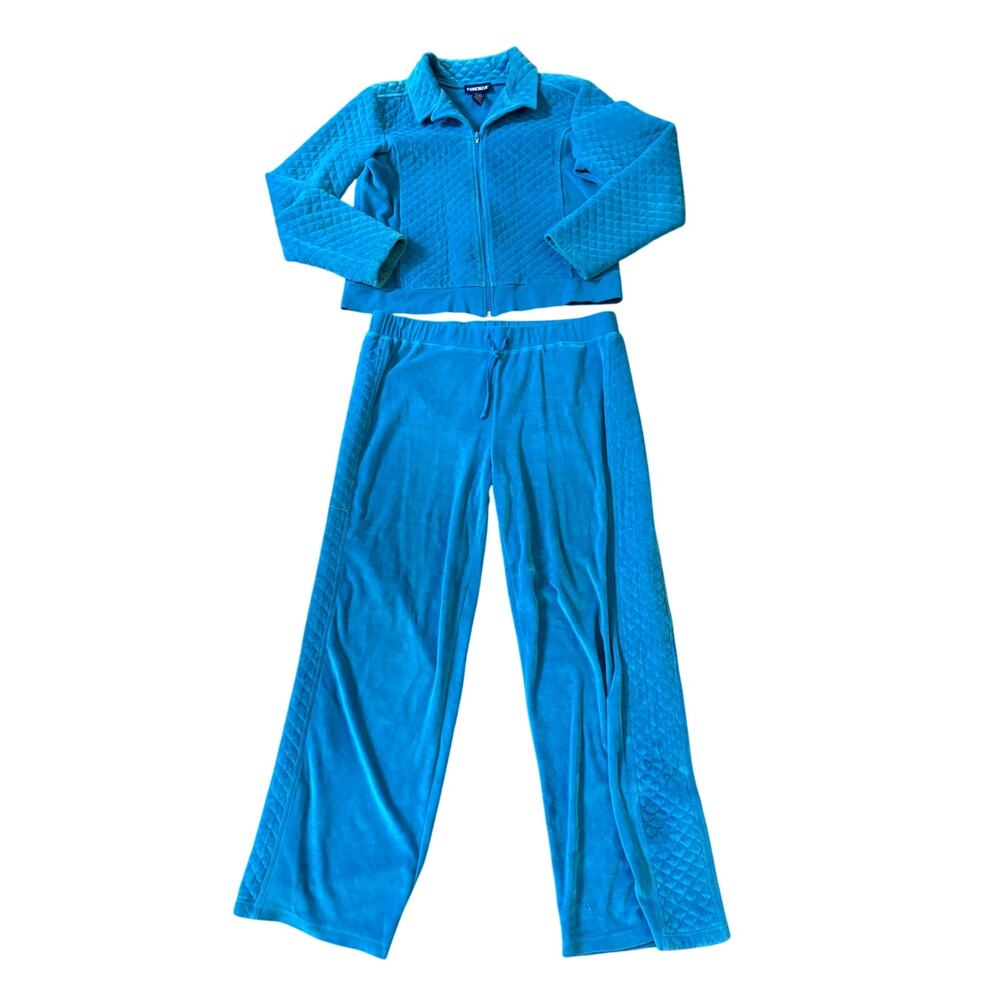 Women’s Large‎ Vtg Forenza Velvet Blue Tracksuit GUC